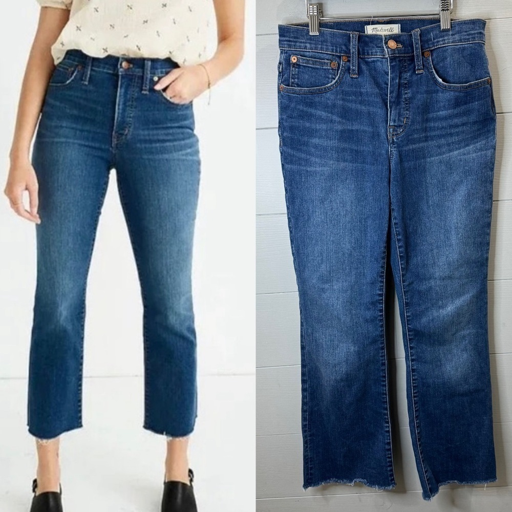 Madewell | Cali Demi-Boot Jeans Preston Dark Wash
Raw-Hem Edition Size 26